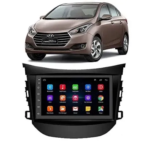 Central Multimídia Android 7 Polegadas + Moldura Hb20 do modelo 2012/2019 + Câmera de ré 