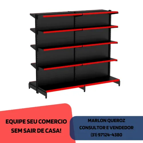 Gondola de Aço Central Preta Polar