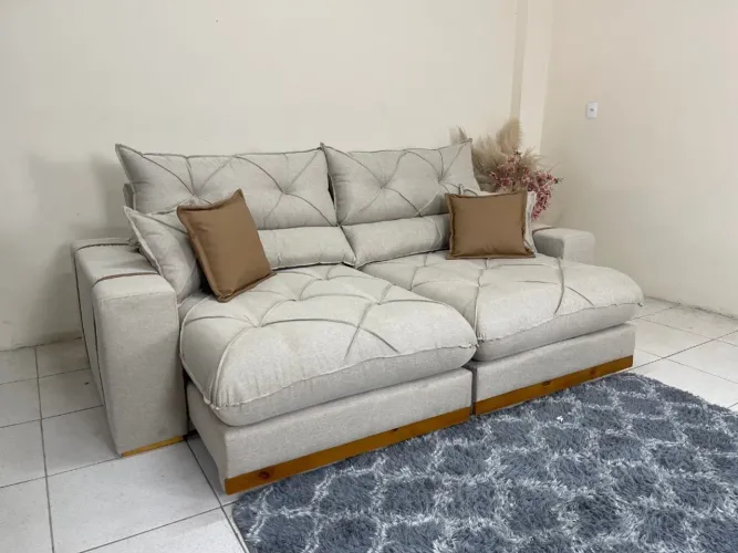 Sofá Retrátil e Reclinável 2,50m Lisboa Molas Ensacadas l654