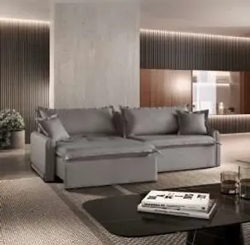 PROMOÇÃO Sofá 3 Lugares Retrátil Robert 206cm