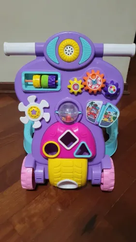 Andador Infantil Educativo Empurrador 2 em 1 Tateti Calesita - Rosa (oportunidade)
