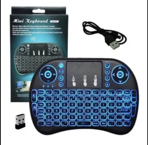 Mini Teclado Controle Sem Fio Wireless Iluminado