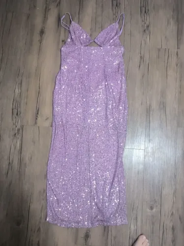 Vestido paetê lilás M