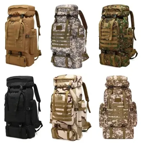 Mochila Tática Militar Camuflada 80L - Impermeável, Reforçada, Ideal para Viagem z1219