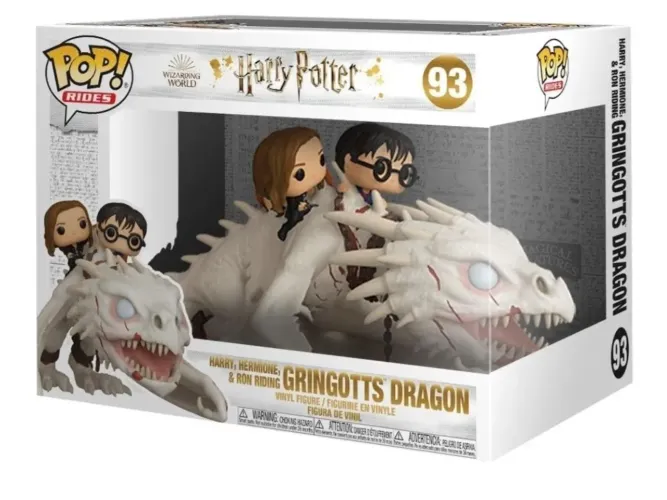Pop! Harry Potter - Harry, Hermione E Ron - Riding Gringgotts Dragon, 93 - Funko