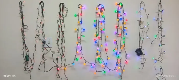 CONJUNTO C/360 LUZES P/NATAL - 3 KITS PISCA PISCA E LUZES COLORIDAS 