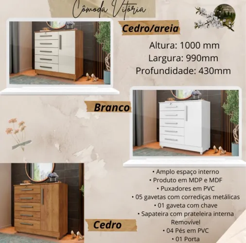 Cômoda com chave - NOVO - ENTREGAMOS 