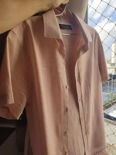 Camisa de Linho Rosa (novo)