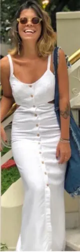 Vestido lindo branco P marca farm