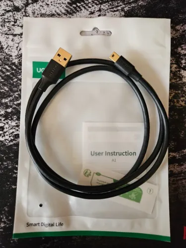 Cabo Ugreen Mini USB 2.0, modelo US132, tamanho 1m.