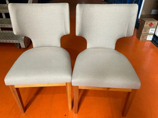 Conjunto de 8 cadeiras mesa de jantar Brentwood - cinza/madeira