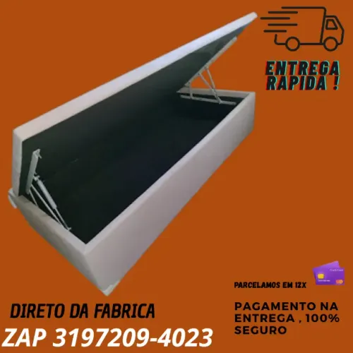 Cama Box Solteiro com Baú Blindado 88x1.88 - Alta Qualidade