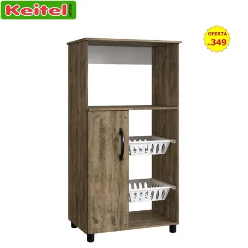 Porta Forno e Micro Kely Com Cestinha Cor Itauba