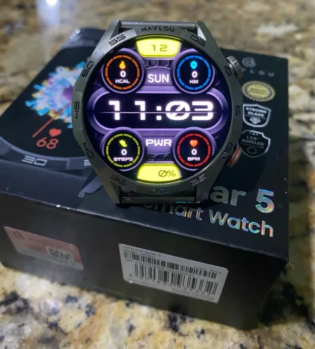 Haylou Solar 5 Smartwatch - Aço prata escovado - Design Moderno e Funcional