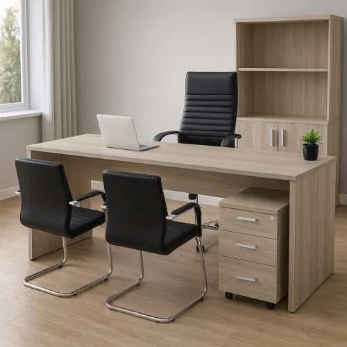 Conjunto Mesa com ARMARIOS - LOJA IKONMIXOFFICE
