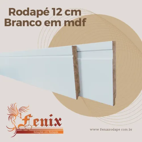 PROMOÇÃO - Rodapé 12 cm em mdf Premium Branco