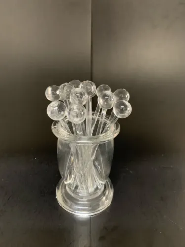 Conjunto de palitos para petiscos com recipiente , Alño di bela