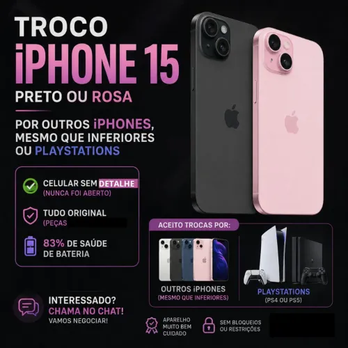 Iphone 15 tudo original e top! Troco!!