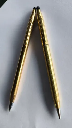 Caneta e lapiseira Cross gold filed