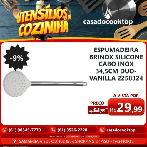 ESPUMADEIRA BRINOX SILICONE CABO INOX 34,5CM DUO-VANILLA 2258324