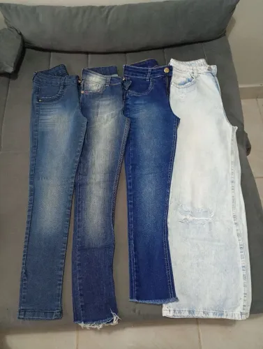 Kit com 4 calças jeans infantil