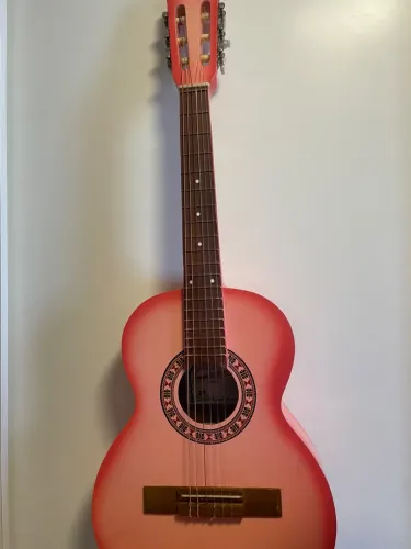Violão clave infantil rosa + capa