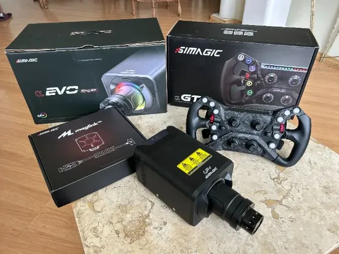 Kit completo DD Simagic com Aro GT Neo e MAGLINK