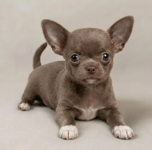 Chihuahua fêmea pelo curto na cor lilac - COR RARA E EXCLUSIVA!