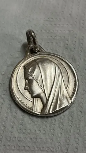 Antiga Medalha Medalhão N.D. Lourdes A. Augis Mazzoni Bronze 35,5mm