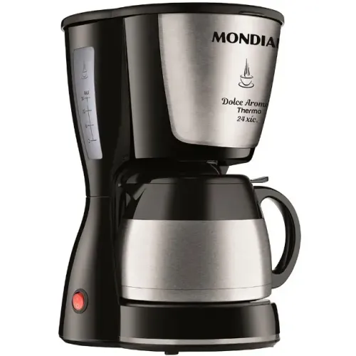 Cafeteira Mondial Arome Thermo Inox - 24 xicaras Preta 110v com Garantia e NF