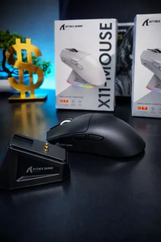 Mouse Gamer Attack Shark X11- Preto  (Novo)