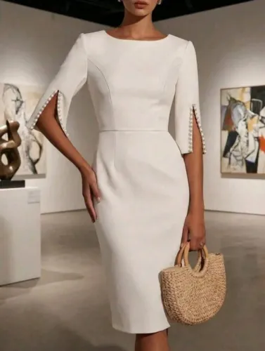 Vestido elegante casamento civil