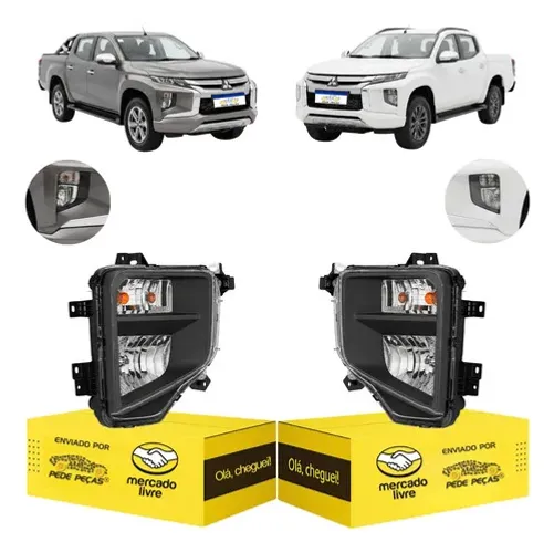 Par Farol Milha L200 Triton Sport Hpe 2021 22 23 24 2025 Cristal
