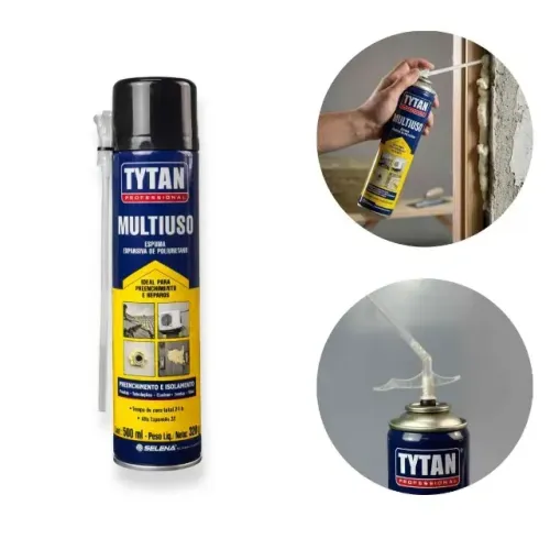 Espuma Expansiva Poliuretano 500ml Tytan - Ideal para Preenchimentos e Reparos - Nova