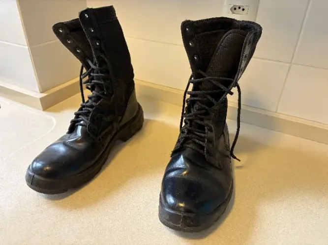 Botas Coturnos Atalaia Couro E Lona - Tam. 44 (12 Us)