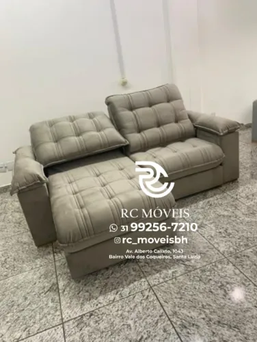 Sofá Retrátil e Reclinável Piacatuba com Braço Fofão - Euro Pillow 25cm