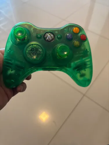 Controle x box 360 original green translúcido