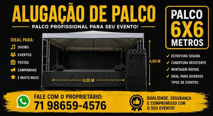 PALCO 6X6 PARA TODOS OS  TIPOS DE EVENTOS 