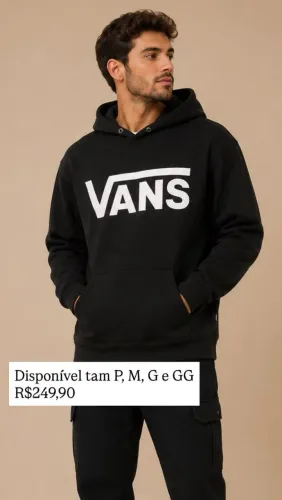 Moletom Vans masculino do P ao GG OUTLET NOVO E ORIGINAL ?