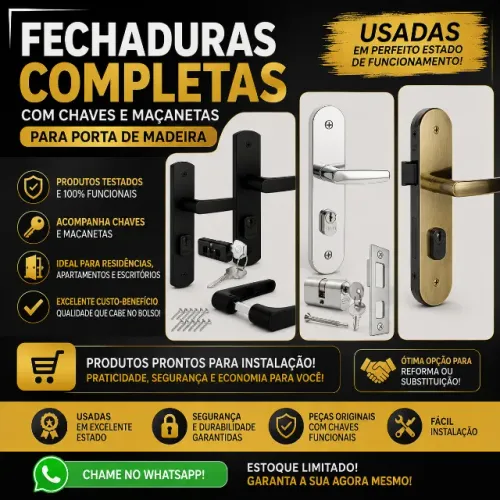 4 FECHADURAS COMPLETAS PARA PORTAS - À VENDA