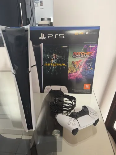 Ps5 Slim - semi-novo com caixa e NF