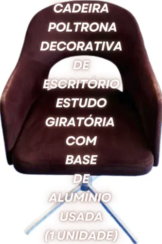 Poltrona Decorativa Giratória com Base de Alumínio