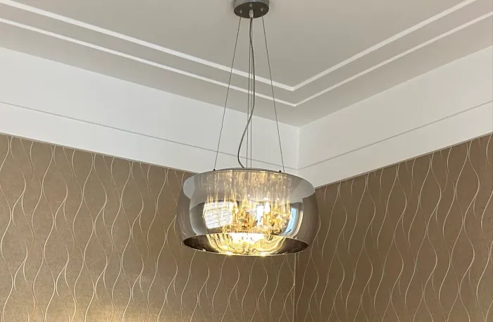 Lustre Plafon Sobrepor Cristal Cromado 50cm - Qualidade!