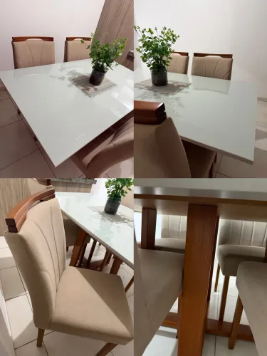 Mesa 6 lugares , com 4 cadeiras 