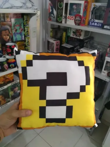 Almofada Super Mario World - NerdDog Store Question Powerup Luigi Yoshi Peach