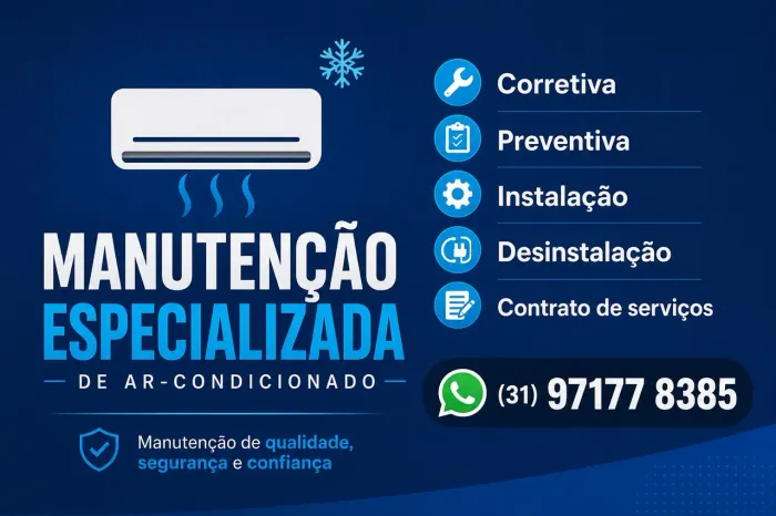 Manutenção e instalação de ar-condicionado. Assistência técnica Especializada