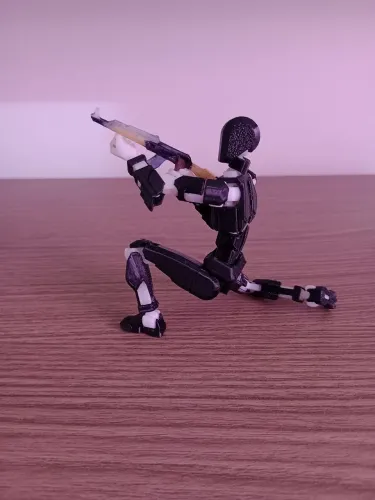 Boneco Articulado Preto Soldado Robô