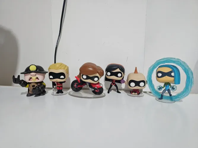 Lote 6 Funko Pop! Os Incríveis - Underminer + Dash + Elastigirl + Violet + Jack + Voyd