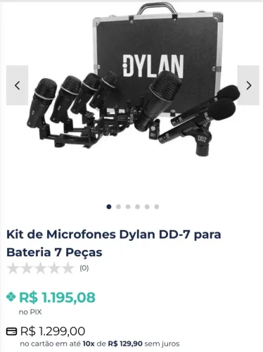 Kit microfone de bateria dylan