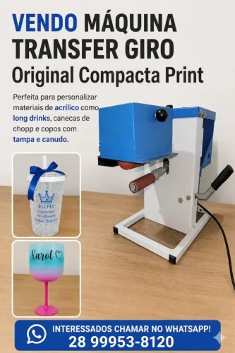 Máquina transfer giro para estampar copos